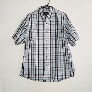 Ivy Crew Plaid Short Sleeve Button Shirt Men's XL